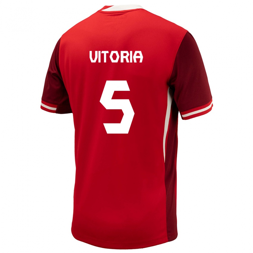 Hombre Camiseta Canadá Steven Vitoria #5 Rojo 1ª Equipación 24-26 La Camisa Chile