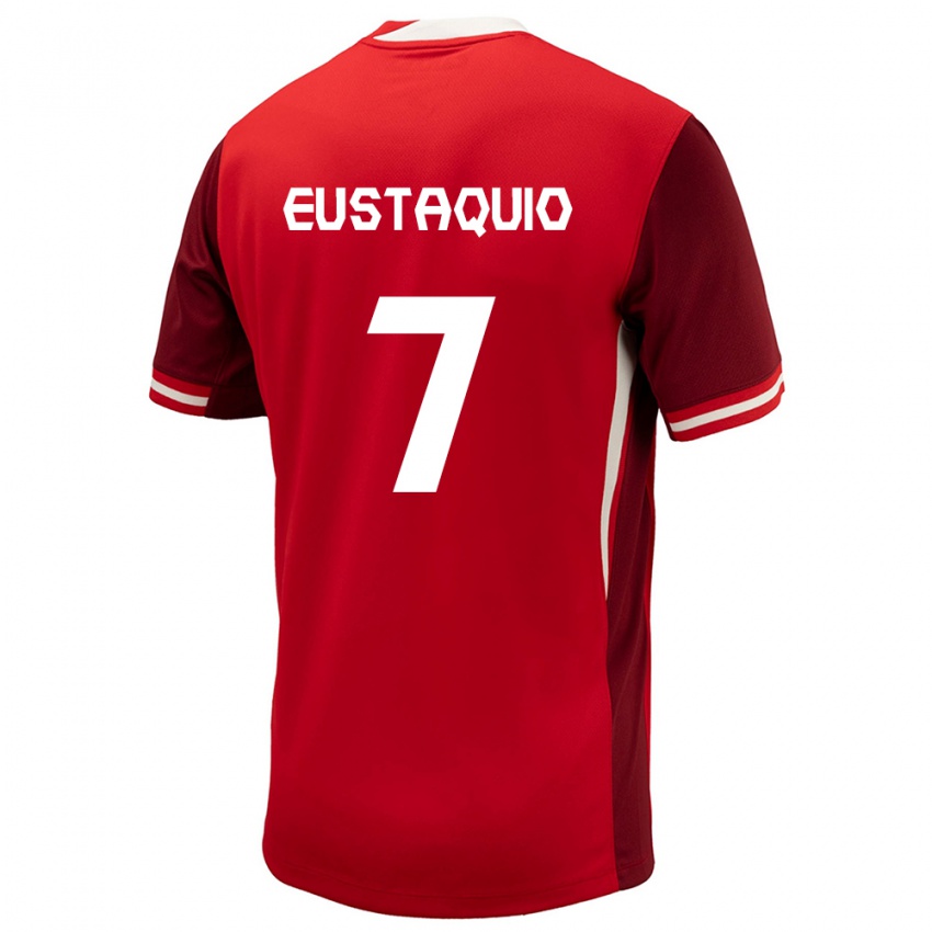 Hombre Camiseta Canadá Stephen Eustaquio #7 Rojo 1ª Equipación 24-26 La Camisa Chile