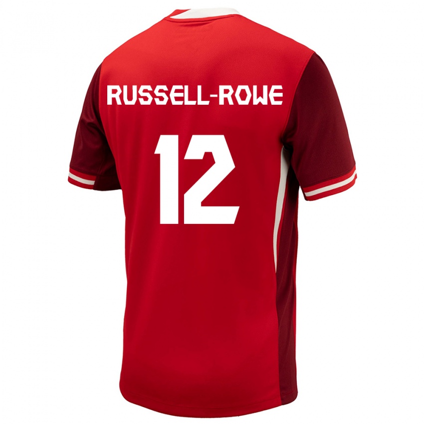 Hombre Camiseta Canadá Jacen Russell-Rowe #12 Rojo 1ª Equipación 24-26 La Camisa Chile