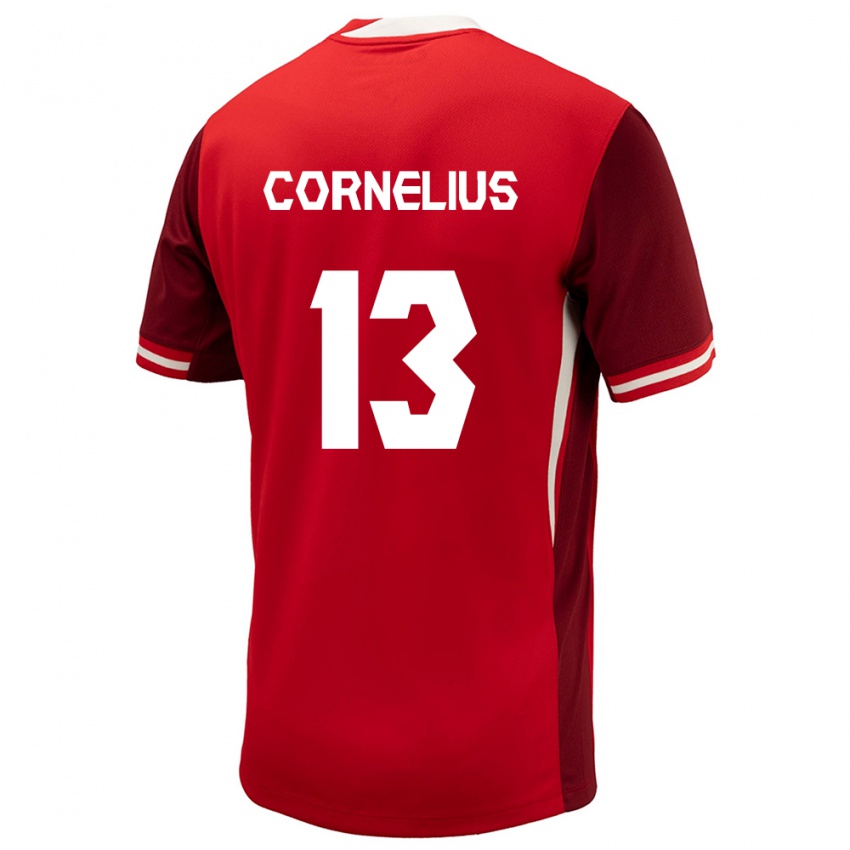 Hombre Camiseta Canadá Derek Cornelius #13 Rojo 1ª Equipación 24-26 La Camisa Chile