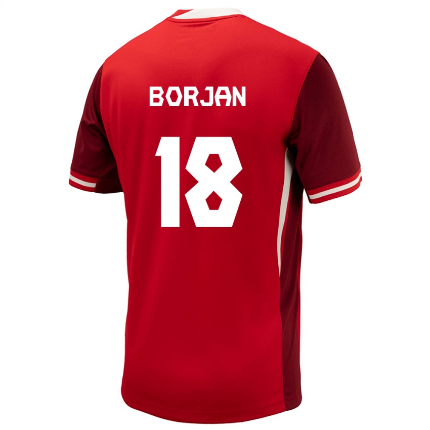 Hombre Camiseta Canadá Milan Borjan #18 Rojo 1ª Equipación 24-26 La Camisa Chile