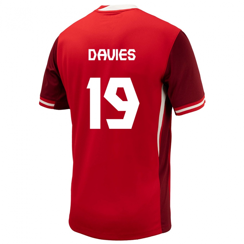 Hombre Camiseta Canadá Alphonso Davies #19 Rojo 1ª Equipación 24-26 La Camisa Chile