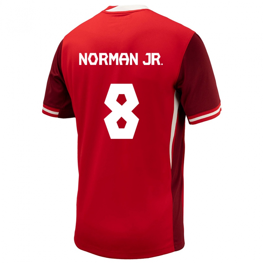 Hombre Camiseta Canadá David Norman Jr. #8 Rojo 1ª Equipación 24-26 La Camisa Chile