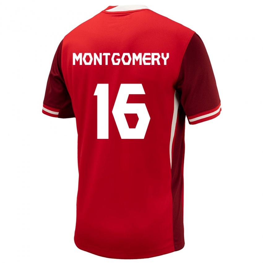 Hombre Camiseta Canadá Callum Montgomery #16 Rojo 1ª Equipación 24-26 La Camisa Chile