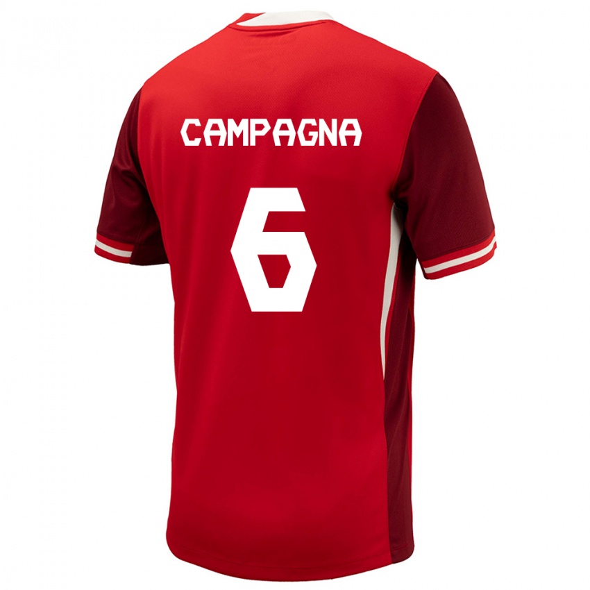 Hombre Camiseta Canadá Matteo Campagna #6 Rojo 1ª Equipación 24-26 La Camisa Chile