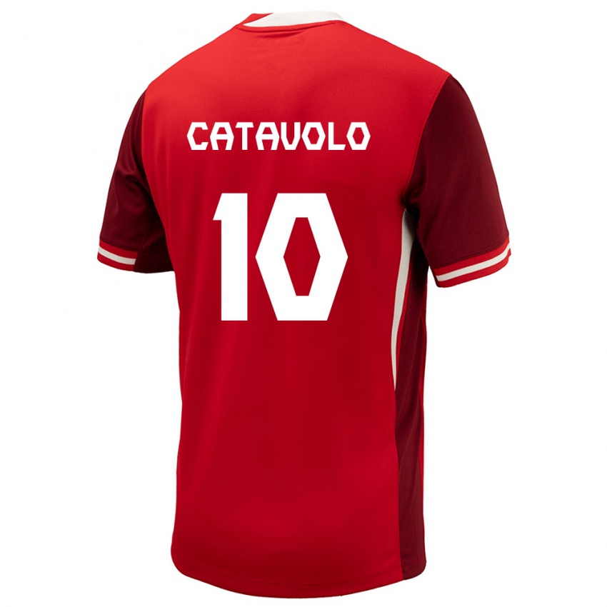 Hombre Camiseta Canadá Matthew Catavolo #10 Rojo 1ª Equipación 24-26 La Camisa Chile