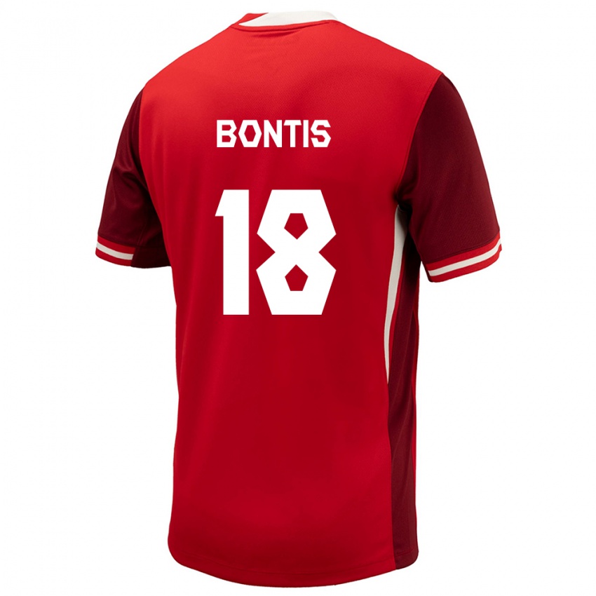 Hombre Camiseta Canadá Dino Bontis #18 Rojo 1ª Equipación 24-26 La Camisa Chile