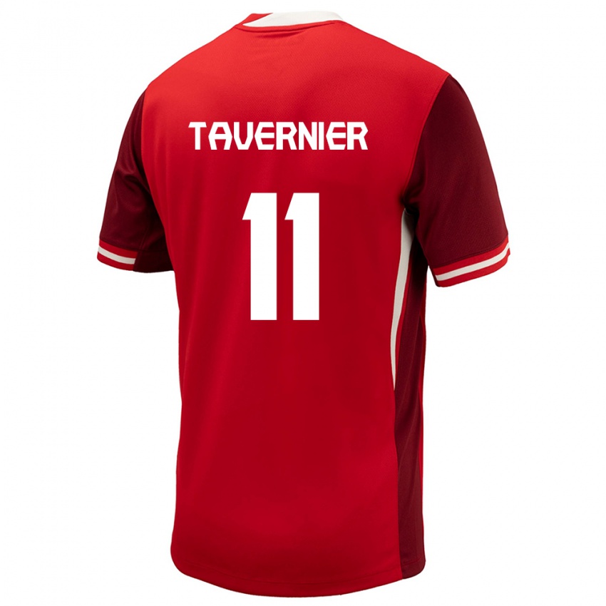 Hombre Camiseta Canadá Kevaughn Tavernier #11 Rojo 1ª Equipación 24-26 La Camisa Chile