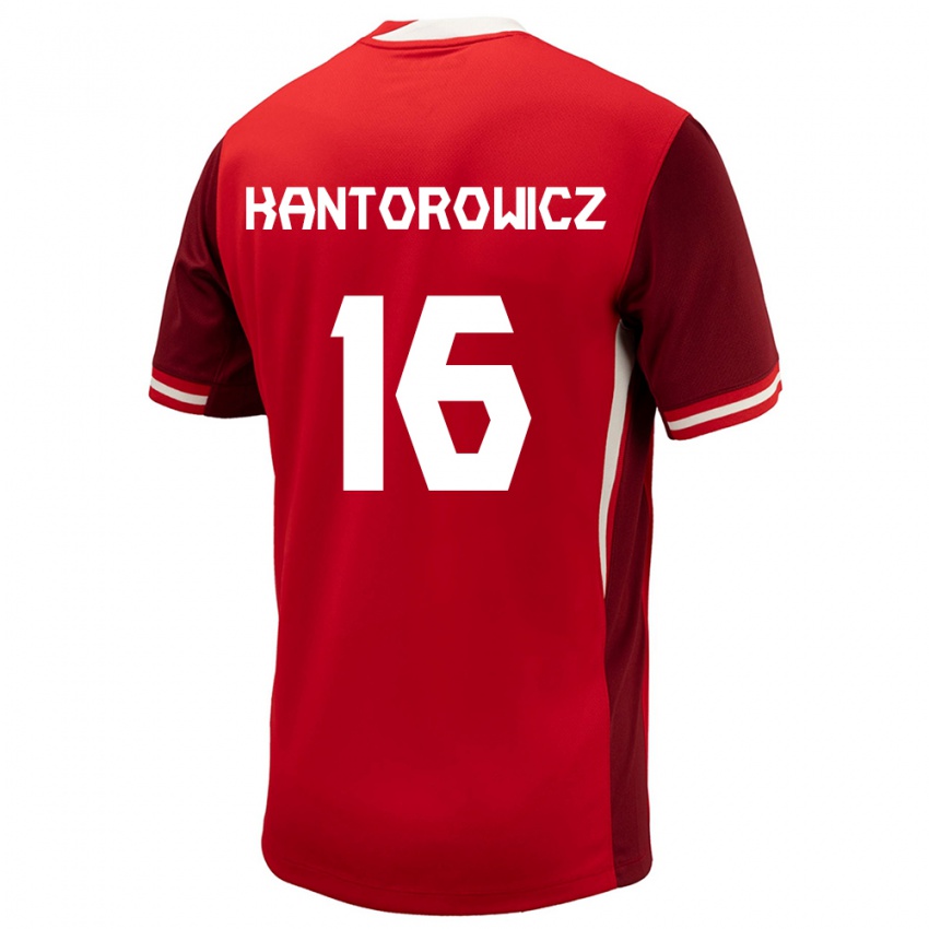 Hombre Camiseta Canadá Dominic Kantorowicz #16 Rojo 1ª Equipación 24-26 La Camisa Chile