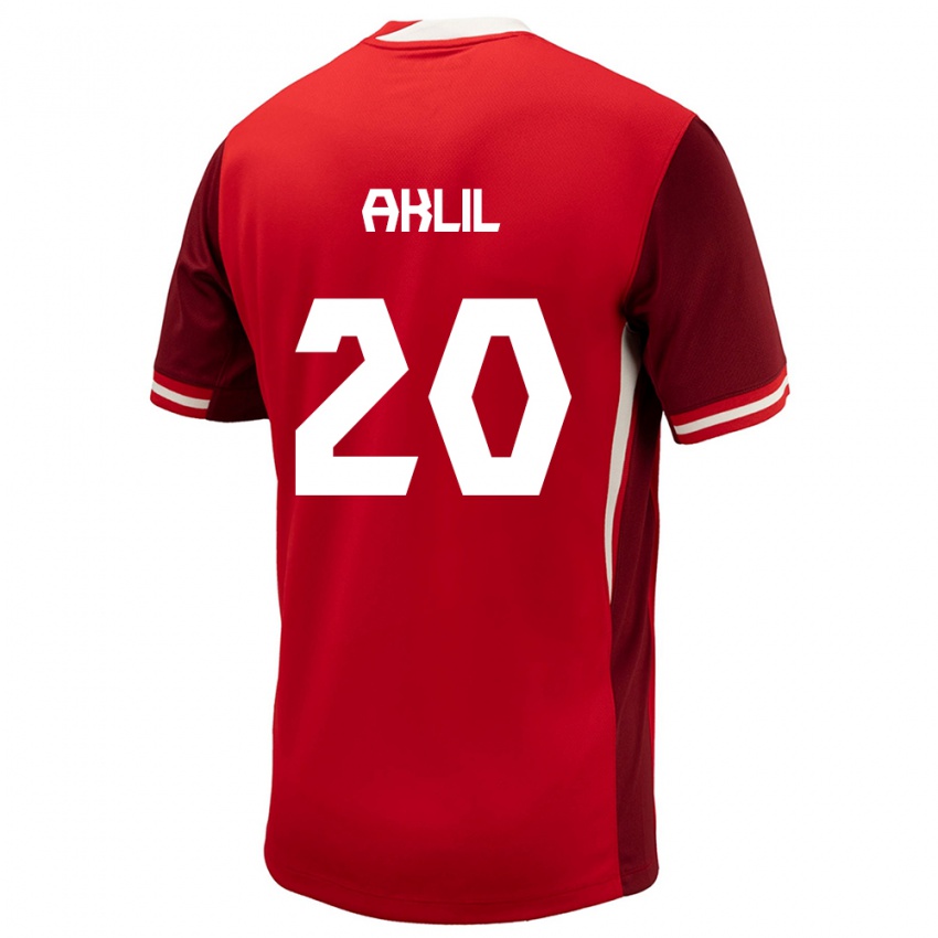 Hombre Camiseta Canadá Lino Aklil #20 Rojo 1ª Equipación 24-26 La Camisa Chile