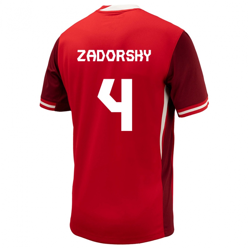 Hombre Camiseta Canadá Shelina Zadorsky #4 Rojo 1ª Equipación 24-26 La Camisa Chile