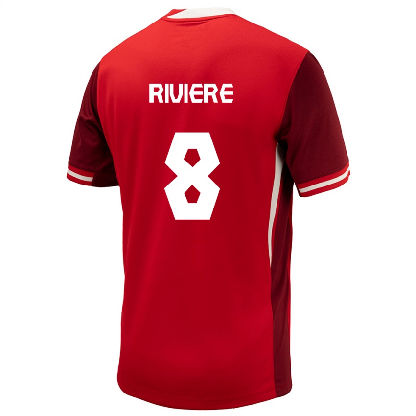 Hombre Camiseta Canadá Jayde Riviere #8 Rojo 1ª Equipación 24-26 La Camisa Chile