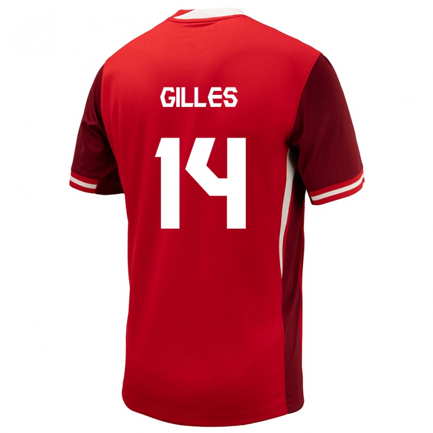 Hombre Camiseta Canadá Vanessa Gilles #14 Rojo 1ª Equipación 24-26 La Camisa Chile