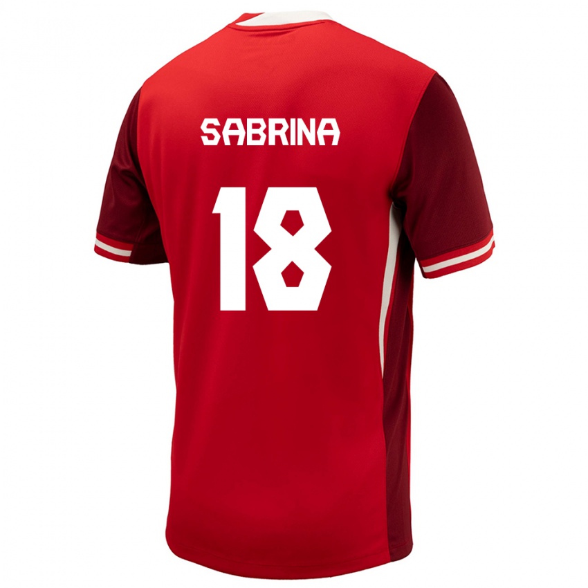 Hombre Camiseta Canadá Sabrina D Angelo #18 Rojo 1ª Equipación 24-26 La Camisa Chile