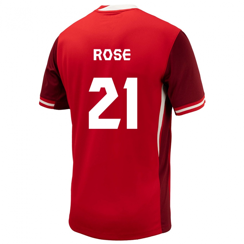 Hombre Camiseta Canadá Jade Rose #21 Rojo 1ª Equipación 24-26 La Camisa Chile