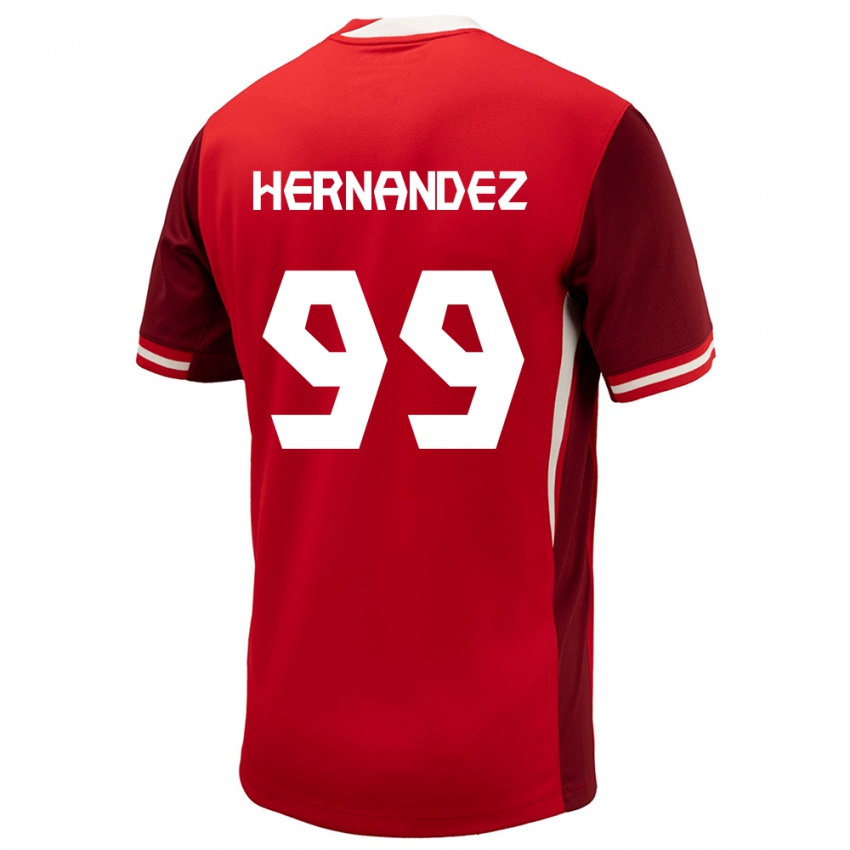 Hombre Camiseta Canadá Jeneva Hernandez Gray #99 Rojo 1ª Equipación 24-26 La Camisa Chile