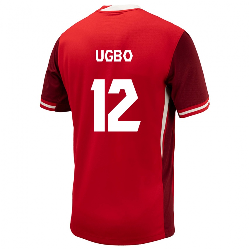 Hombre Camiseta Canadá Ike Ugbo #12 Rojo 1ª Equipación 24-26 La Camisa Chile