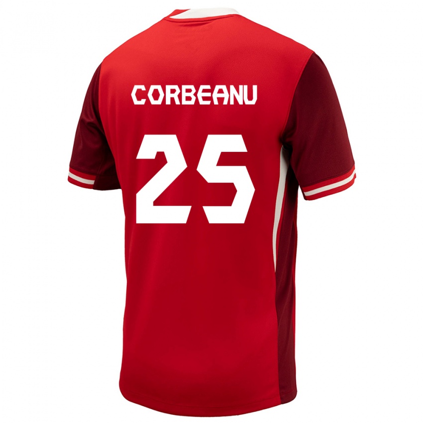 Hombre Camiseta Canadá Theo Corbeanu #25 Rojo 1ª Equipación 24-26 La Camisa Chile