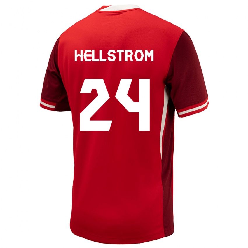 Hombre Camiseta Canadá Jenna Hellstrom #24 Rojo 1ª Equipación 24-26 La Camisa Chile