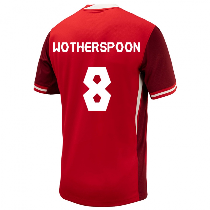 Hombre Camiseta Canadá David Wotherspoon #8 Rojo 1ª Equipación 24-26 La Camisa Chile