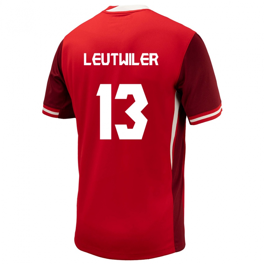 Hombre Camiseta Canadá Jayson Leutwiler #13 Rojo 1ª Equipación 24-26 La Camisa Chile