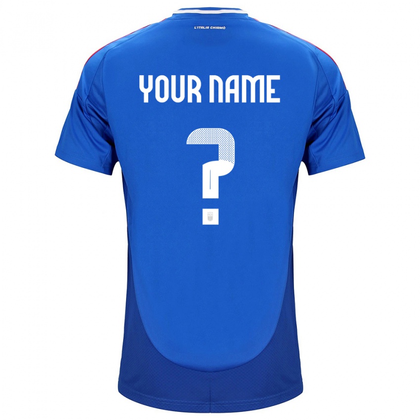 Hombre Camiseta Italia Ihren Namen #0 Azul 1ª Equipación 24-26 La Camisa Chile