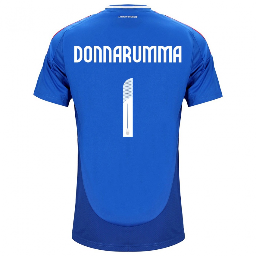 Hombre Camiseta Italia Gianluigi Donnarumma #1 Azul 1ª Equipación 24-26 La Camisa Chile