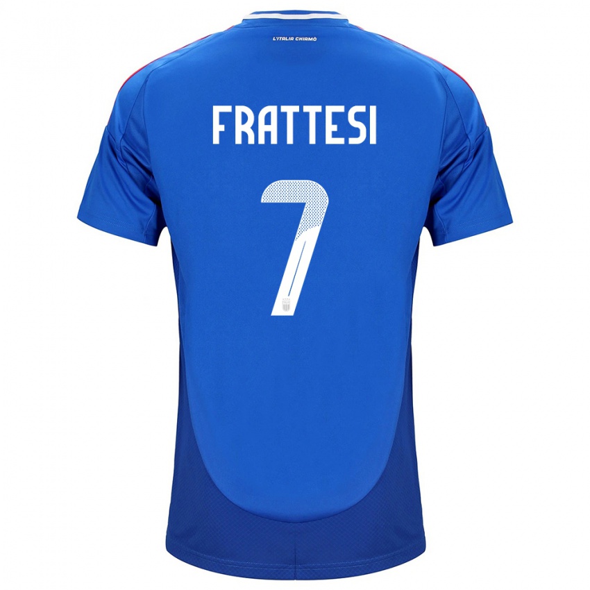 Hombre Camiseta Italia Davide Frattesi #7 Azul 1ª Equipación 24-26 La Camisa Chile