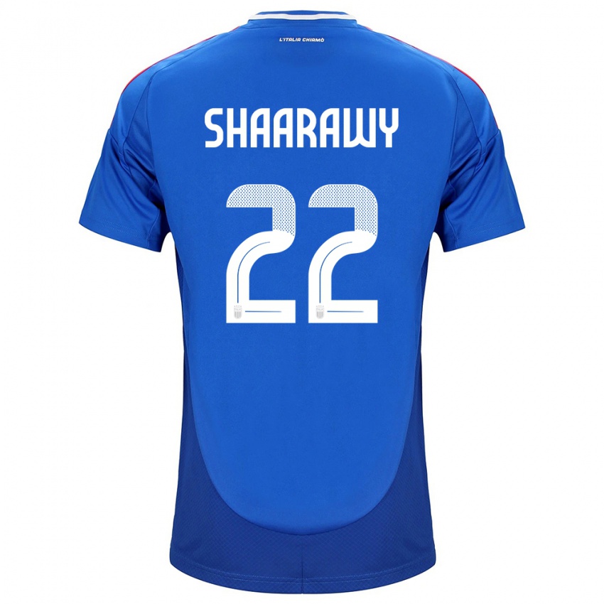 Hombre Camiseta Italia Stephan El Shaarawy #22 Azul 1ª Equipación 24-26 La Camisa Chile