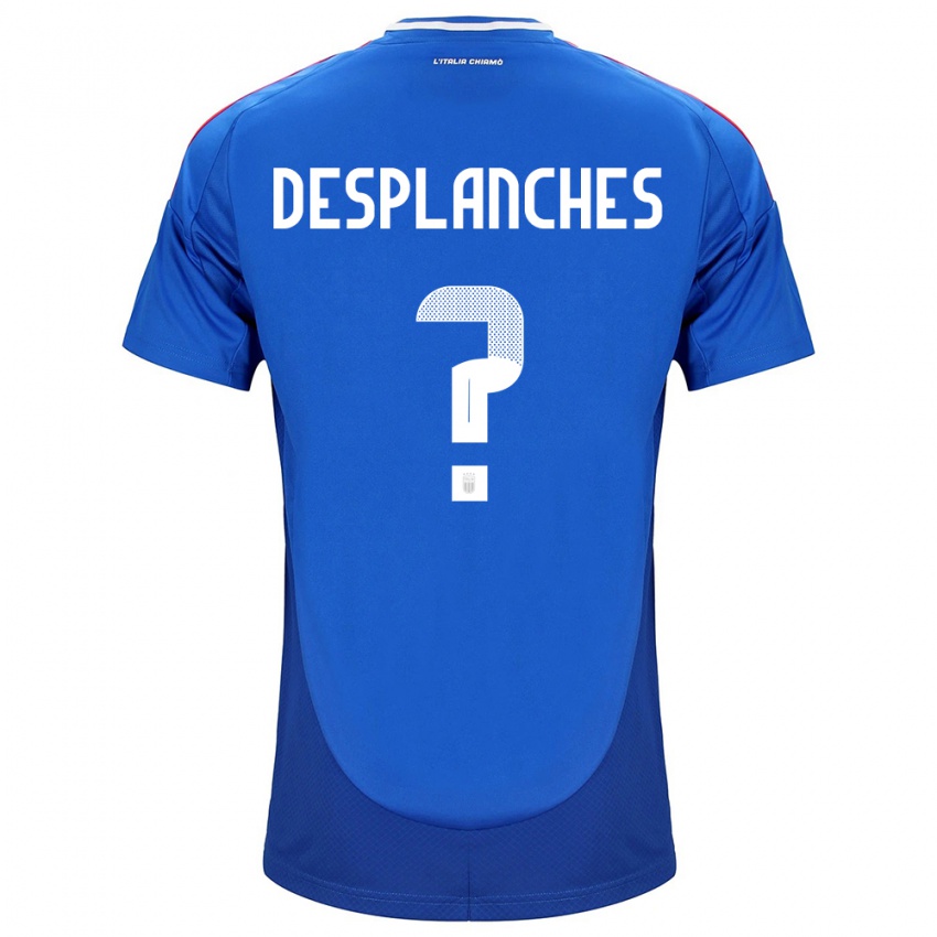 Hombre Camiseta Italia Sebastiano Desplanches #0 Azul 1ª Equipación 24-26 La Camisa Chile