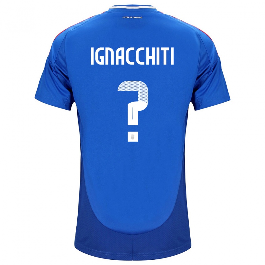 Hombre Camiseta Italia Lorenzo Ignacchiti #0 Azul 1ª Equipación 24-26 La Camisa Chile