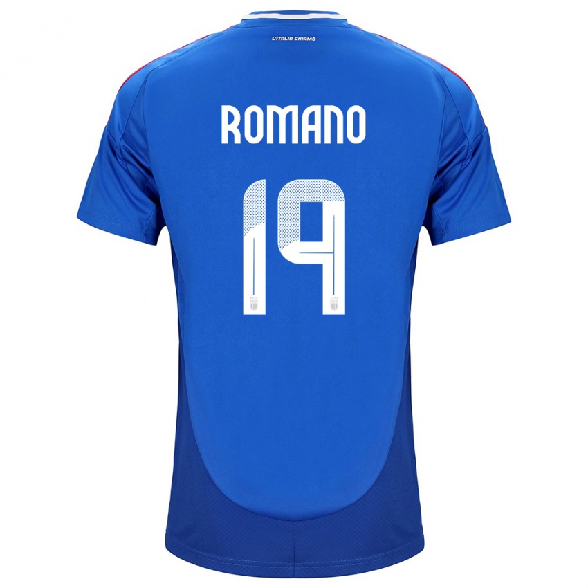 Hombre Camiseta Italia Marco Romano #19 Azul 1ª Equipación 24-26 La Camisa Chile