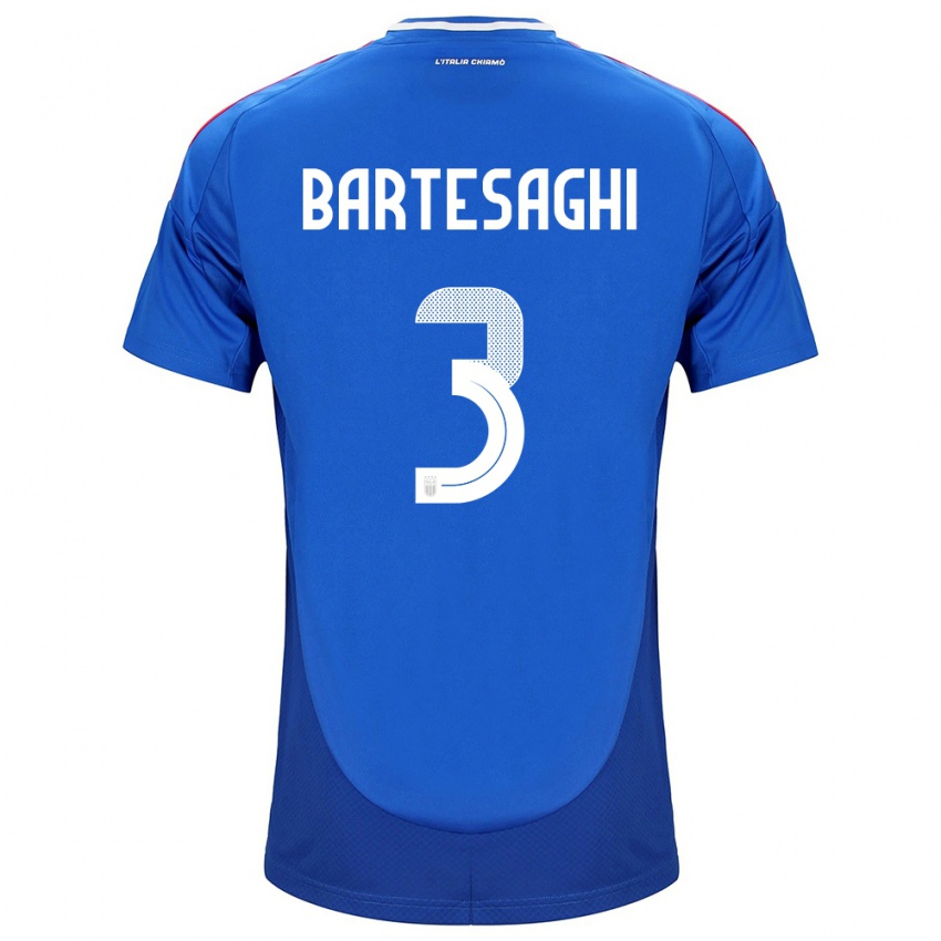 Hombre Camiseta Italia Davide Bartesaghi #3 Azul 1ª Equipación 24-26 La Camisa Chile