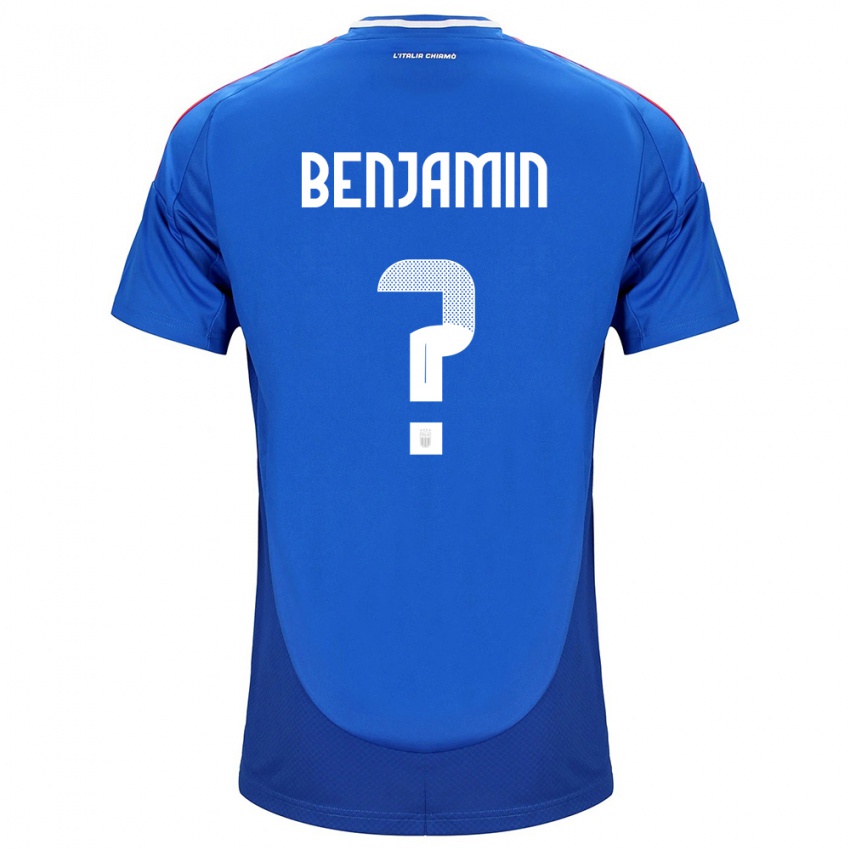 Hombre Camiseta Italia Emanuel Benjamin #0 Azul 1ª Equipación 24-26 La Camisa Chile