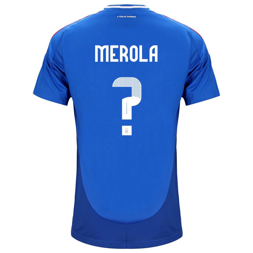 Hombre Camiseta Italia Antonio Stefano Merola #0 Azul 1ª Equipación 24-26 La Camisa Chile