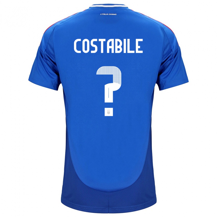 Hombre Camiseta Italia Cristian Costabile #0 Azul 1ª Equipación 24-26 La Camisa Chile