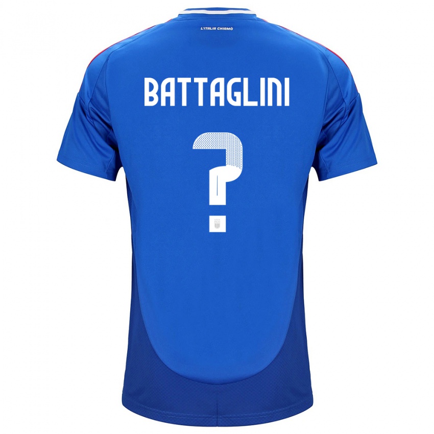 Hombre Camiseta Italia Pietro Battaglini #0 Azul 1ª Equipación 24-26 La Camisa Chile