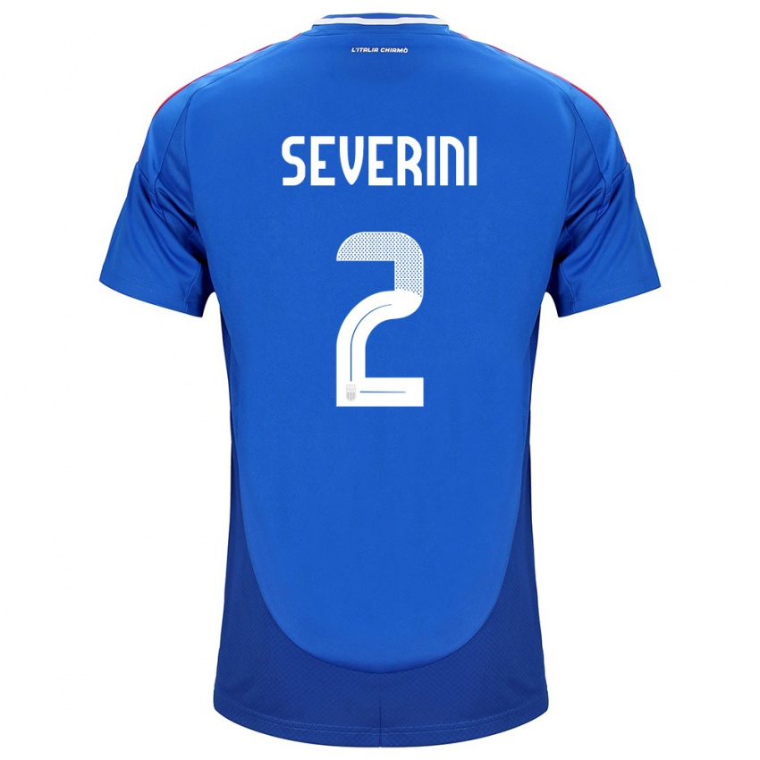 Hombre Camiseta Italia Emma Severini #2 Azul 1ª Equipación 24-26 La Camisa Chile