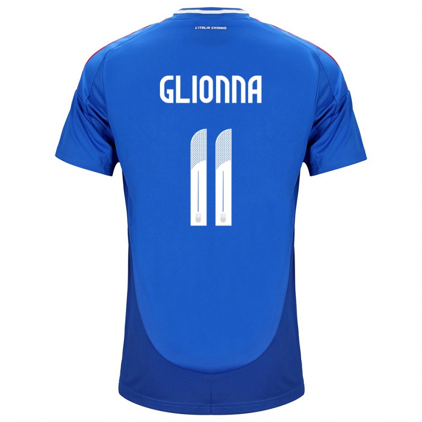 Hombre Camiseta Italia Benedetta Glionna #11 Azul 1ª Equipación 24-26 La Camisa Chile