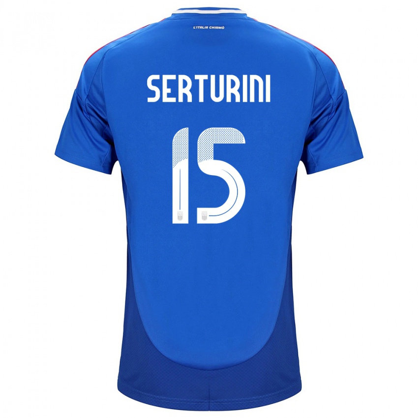 Hombre Camiseta Italia Annamaria Serturini #15 Azul 1ª Equipación 24-26 La Camisa Chile