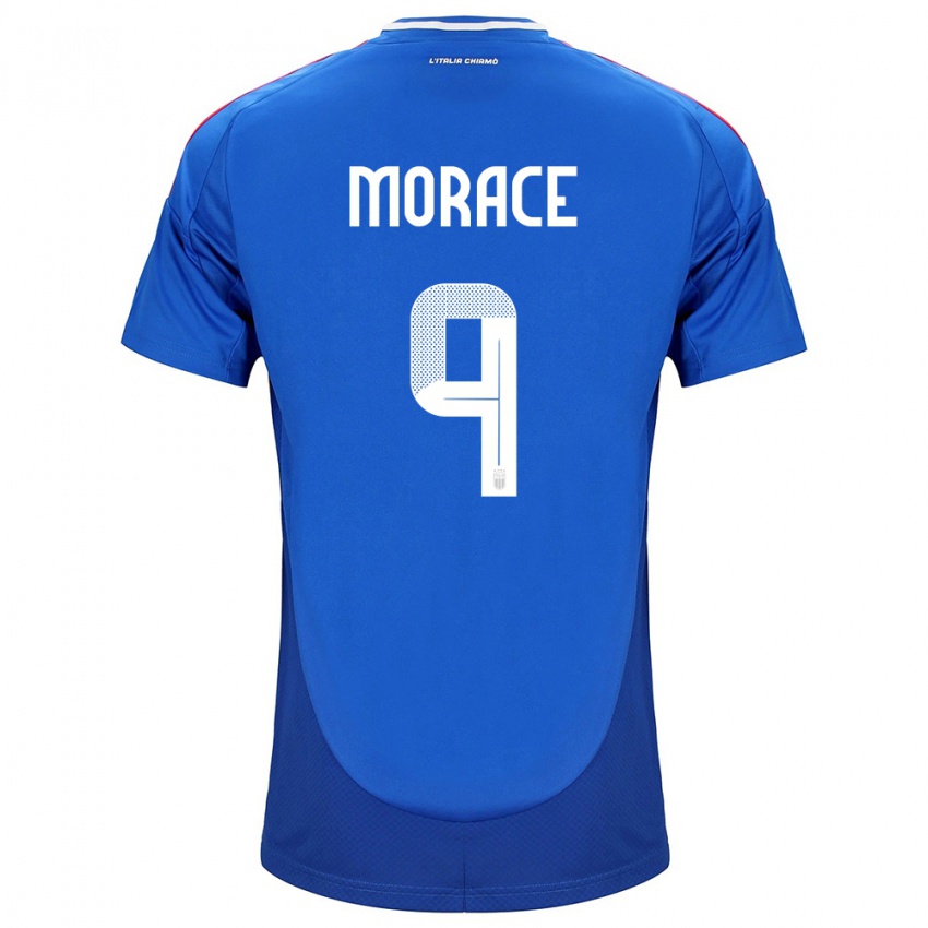 Hombre Camiseta Italia Carolina Morace #9 Azul 1ª Equipación 24-26 La Camisa Chile