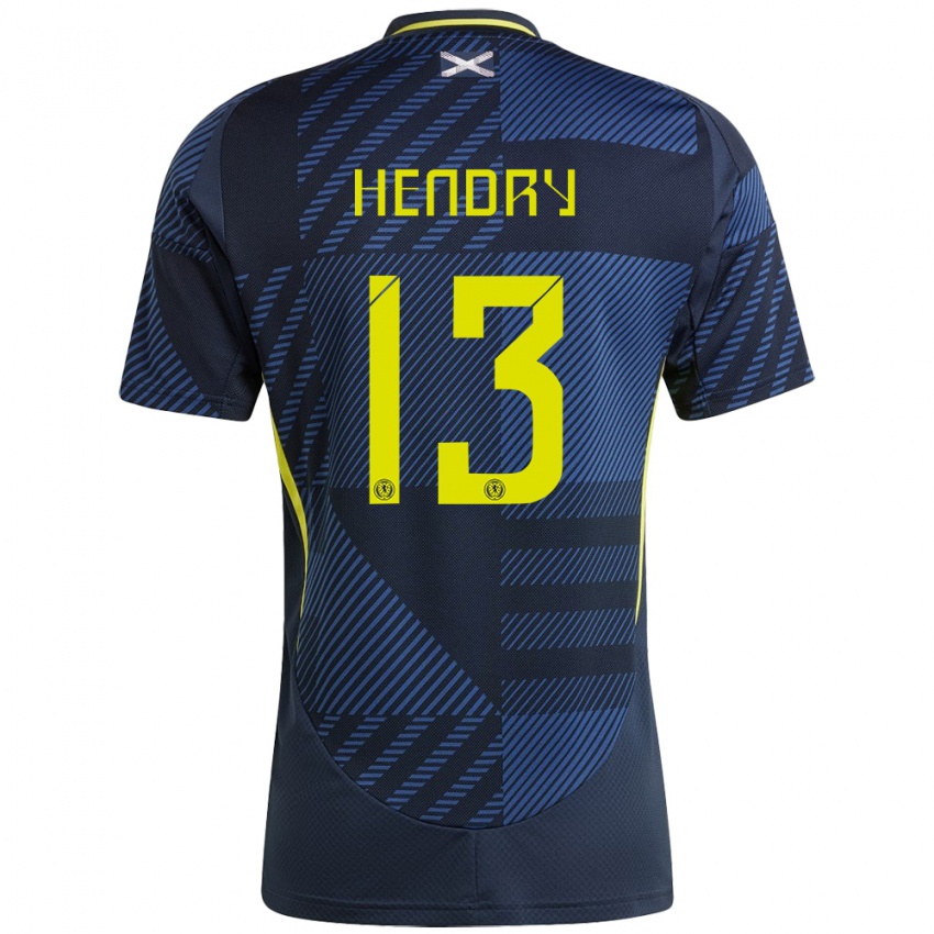 Hombre Camiseta Escocia Jack Hendry #13 Azul Oscuro 1ª Equipación 24-26 La Camisa Chile