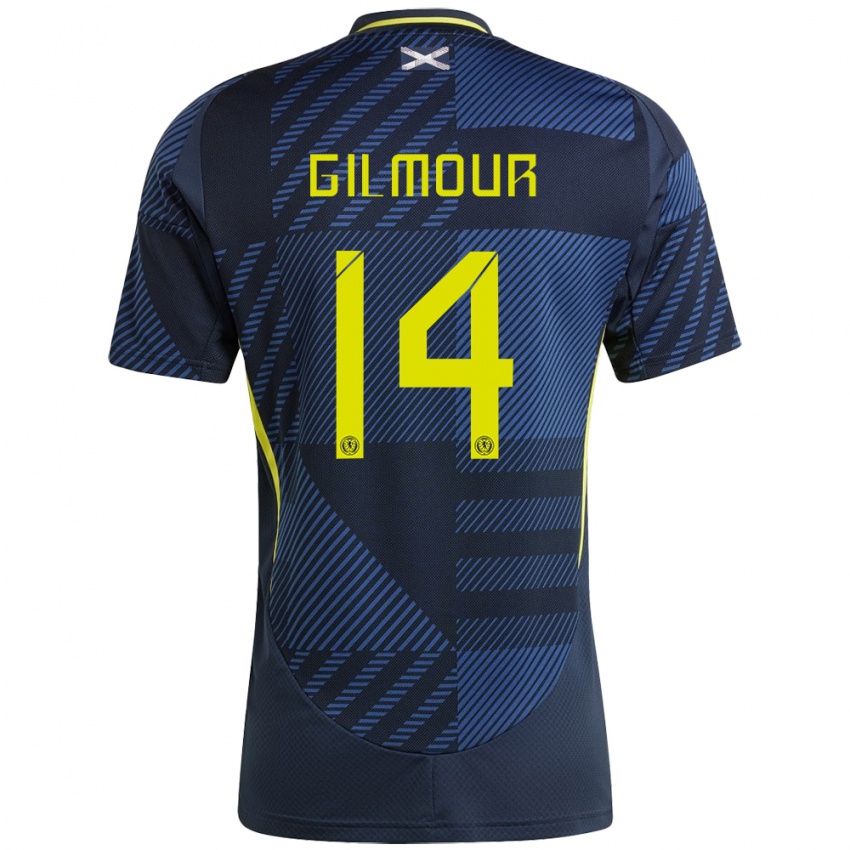 Hombre Camiseta Escocia Billy Gilmour #14 Azul Oscuro 1ª Equipación 24-26 La Camisa Chile