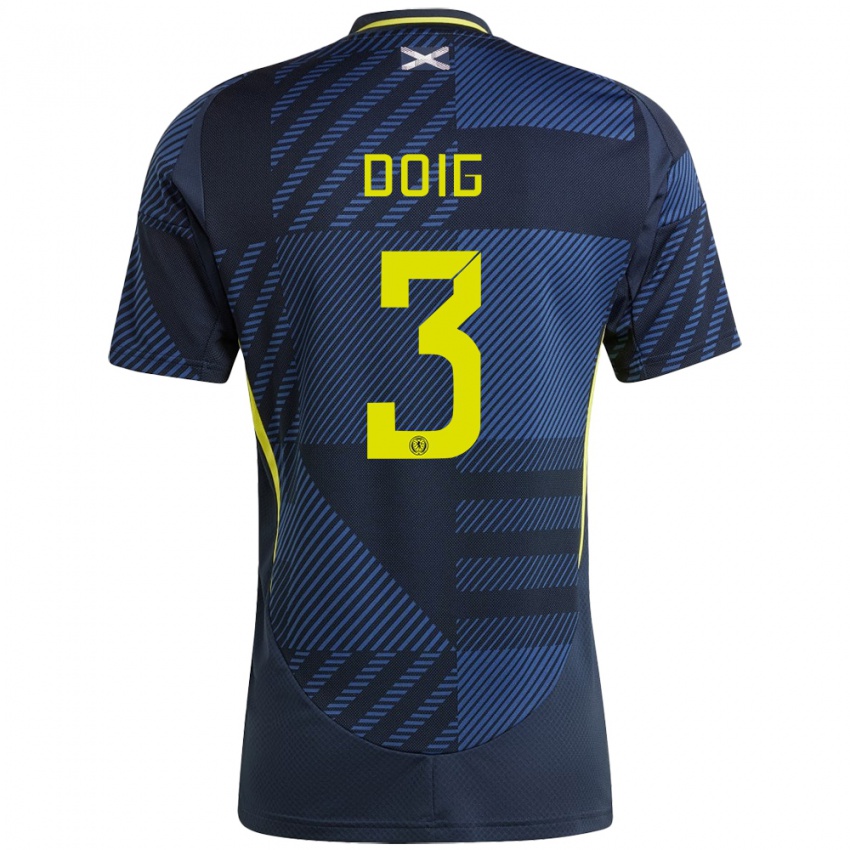 Hombre Camiseta Escocia Josh Doig #3 Azul Oscuro 1ª Equipación 24-26 La Camisa Chile