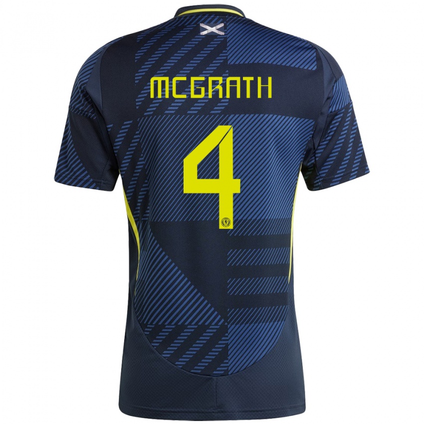 Hombre Camiseta Escocia Joseph Mcgrath #4 Azul Oscuro 1ª Equipación 24-26 La Camisa Chile