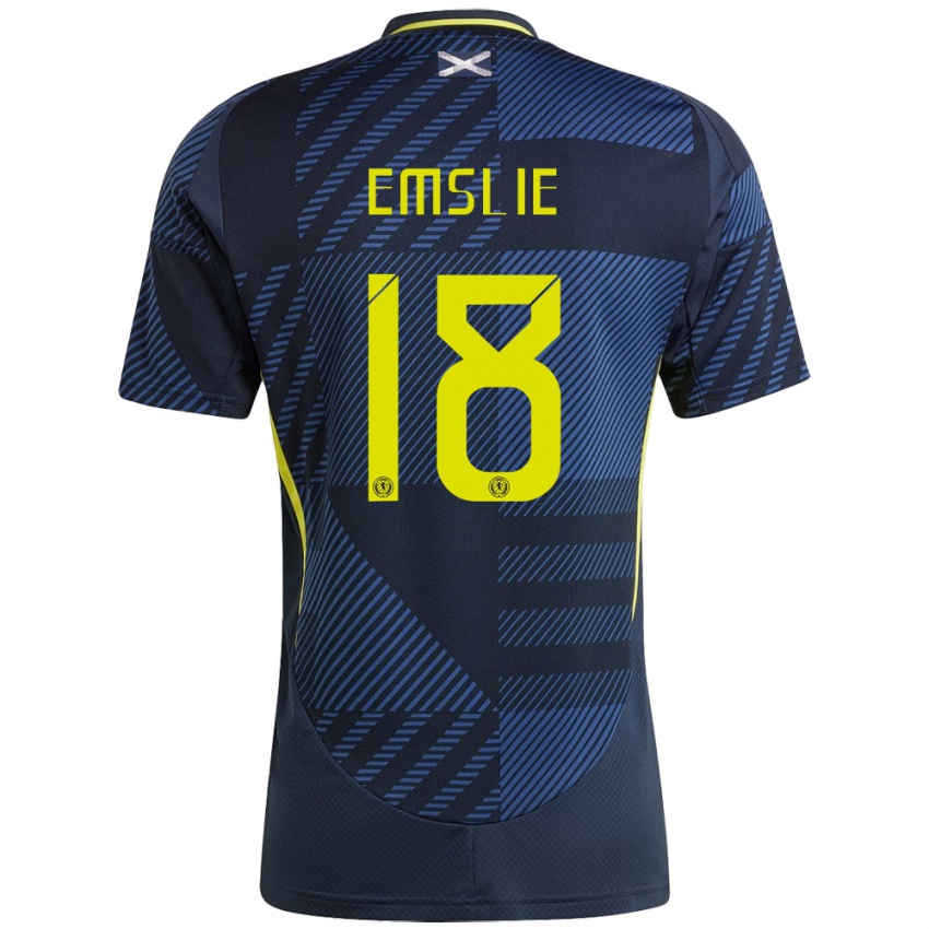 Hombre Camiseta Escocia Claire Emslie #18 Azul Oscuro 1ª Equipación 24-26 La Camisa Chile