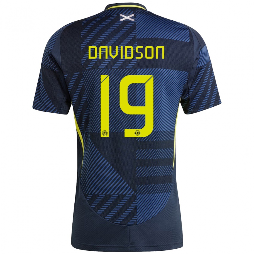 Hombre Camiseta Escocia Lauren Davidson #19 Azul Oscuro 1ª Equipación 24-26 La Camisa Chile