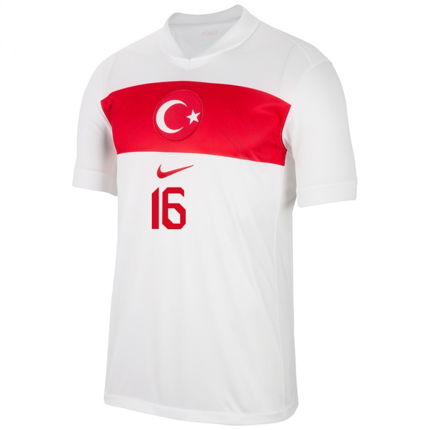Hombre Camiseta Turquía Rojin Polat #16 Blanco 1ª Equipación 24-26 La Camisa Chile