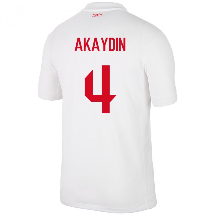 Hombre Camiseta Turquía Samet Akaydin #4 Blanco 1ª Equipación 24-26 La Camisa Chile