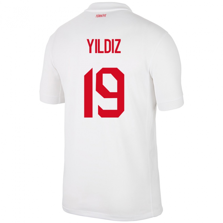 Hombre Camiseta Turquía Kenan Yıldız #19 Blanco 1ª Equipación 24-26 La Camisa Chile